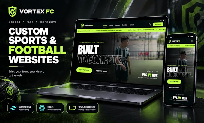 create a modern and responsive sports club website