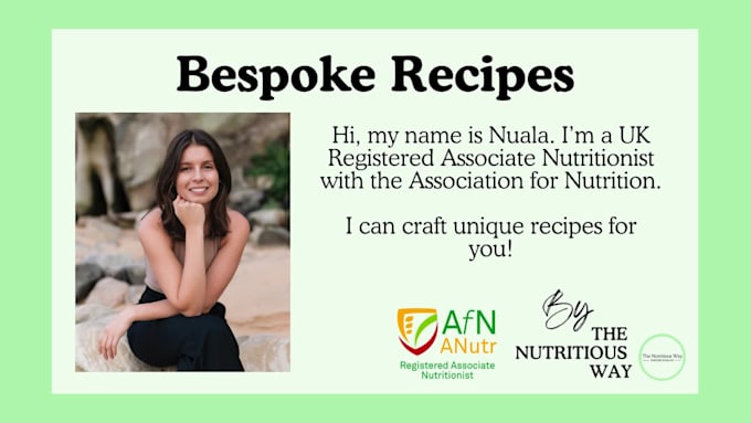 create bespoke recipes by a nutritionist