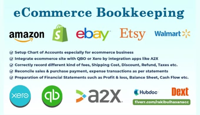 Do ecommerce bookkeeping for amazon, shopify, ebay in quickbooks online ...