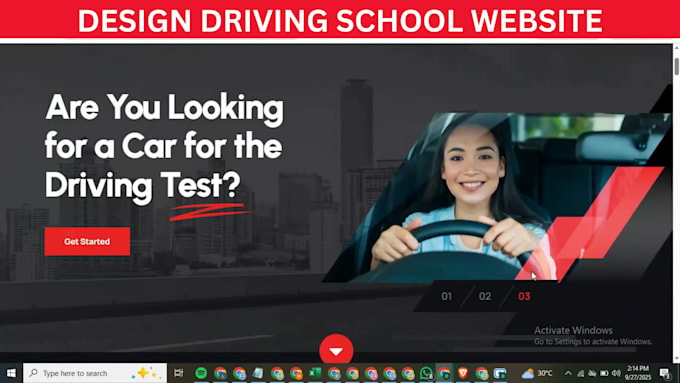 design driving school website instructor landing page taxi booking website