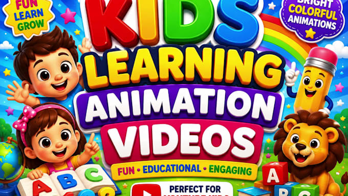 create best kids learning animation video for youtube