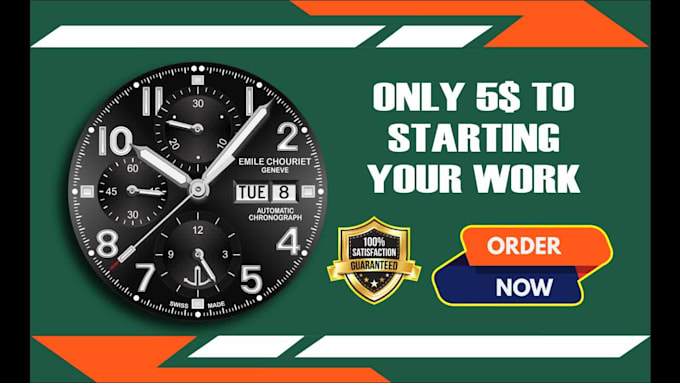 do custom watch design, dial face vector tracing professional or high quality