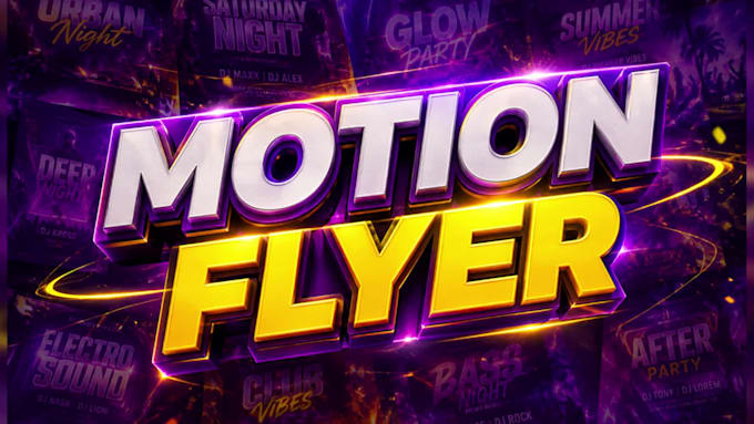 create animated motion flyers, party flyers, event flyers, sports flyers