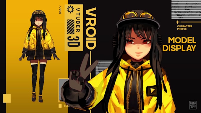 design a ready to use full body rigged vtuber vroid model
