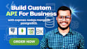 do professional nodejs API with express, postgresql,mongodb