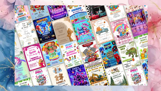 design a stunning custom kids birthday invitation card