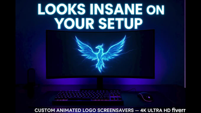 transform your logo into techno glare screensaver