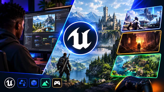 create ue5 blueprints, gameplay mechanics, multiplayer systems, and game feature
