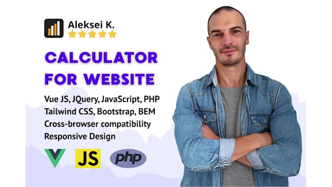 create custom calculator for website with vue javascript PHP