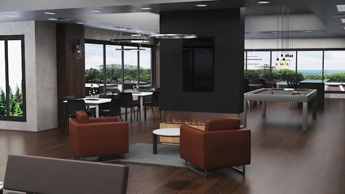 design hotel, gym, lobby, lounge, residence, house interior