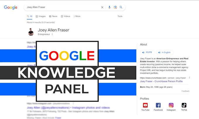 create google knowledge panel or graph for an entrepreneur