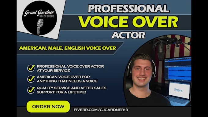 record a professional american male voice over