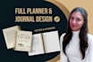 design a premium custom journal, planner and cover