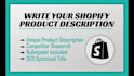 write SEO friendly shopify product description