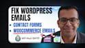 fix wordpress not receiving emails of contact forms, woocommerce, wp smtp