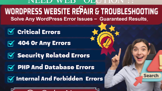 fix down website, bugs, issues, errors, malware viruses fixing wordpress issue