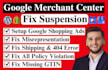 fix google merchant center suspension