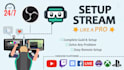 setup obs live stream for twitch, facebook or youtube