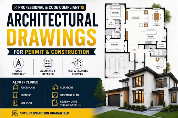 be architect of city permit drawings, 2d floor plans and blueprints in autocad