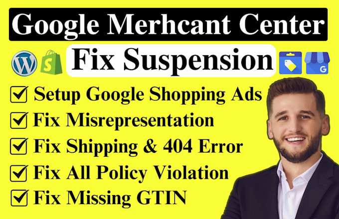 fix google merchant center suspension and run shopping ads