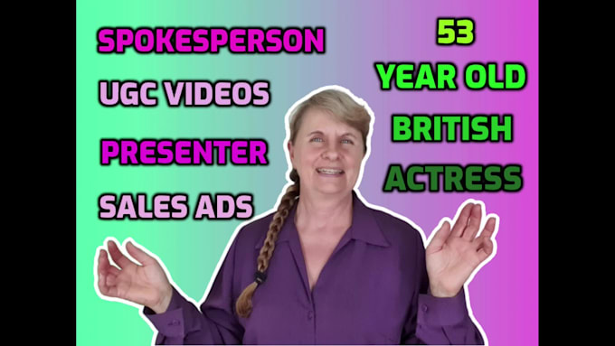create a speaking video advert british actress