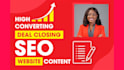 craft quick converting SEO website and landing page content