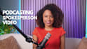 create a spokesperson video with a podcasting background