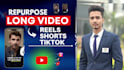 repurpose content, repurpose long video to tiktok reels with subtitle