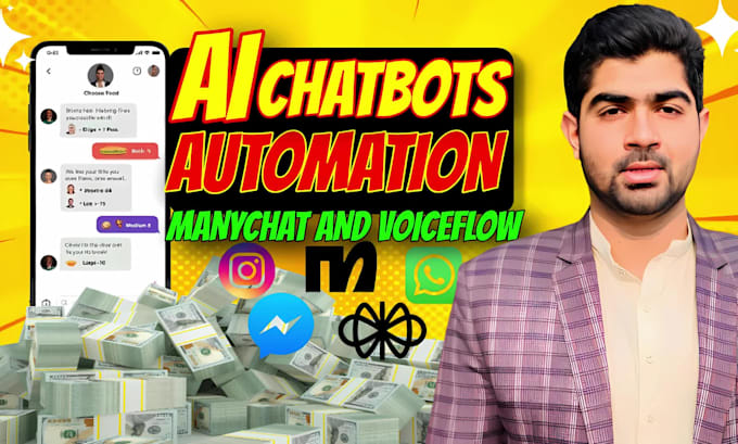 develop smart ai agents and chatbot automation using manychat and voiceflow