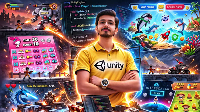 do 2d 3d unity game development as professional game developer