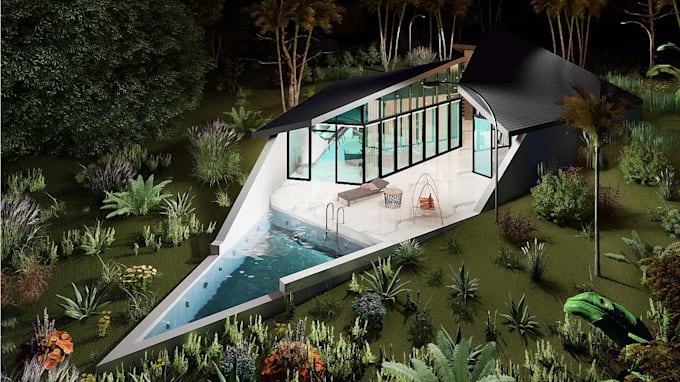 do 3d house design, interior and exterior rendering
