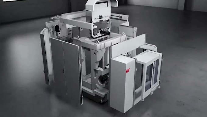 do 3d industrial animation cnc industrial machinery process machining animation