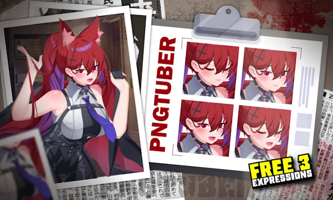 design png tuber character in anime vtuber model style