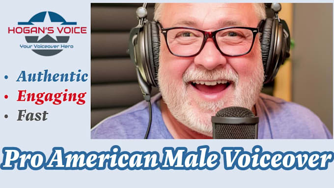 record a professional american male voice over in english