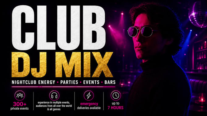 create your playlist into an energetic club, dancefloor dj mix