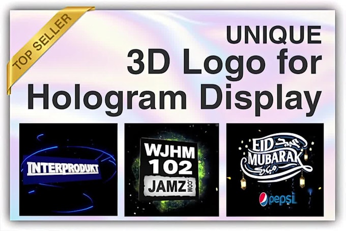 create unique 3d logo for hologram fan