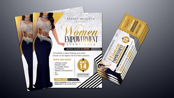 do flyer matching ticket, event ticket, invitation in 6hrs