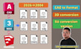 convert 3d 2d file formats to other file extensions, such as skp, obj, fbx, su