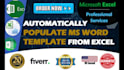 automatically populate ms word template from excel