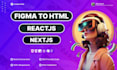 convert figma to html, figma to react js, next js, with bootstrap 5 tailwind css
