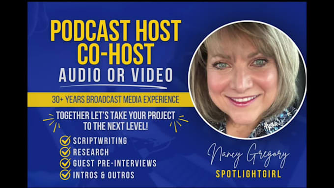 host or cohost your podcast and help you write the script