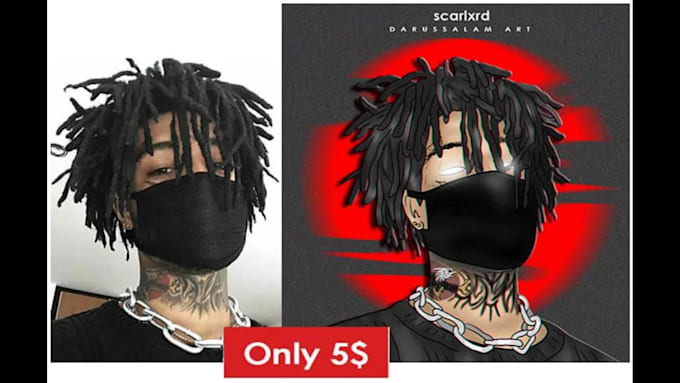 drawing you in a rapper style art like this