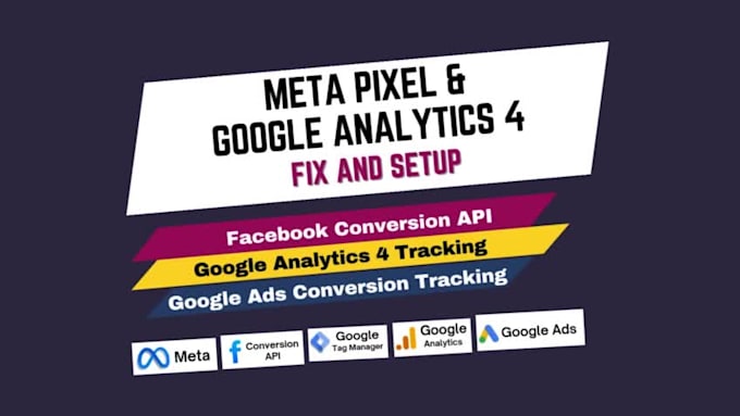setup google analytics 4, and meta pixel conversion api tracking