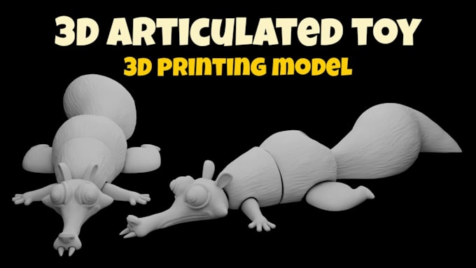 sculpt 3d articulated model, toy, flexi for 3d printing