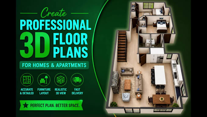 create professional 3d floor plans for homes and apartments
