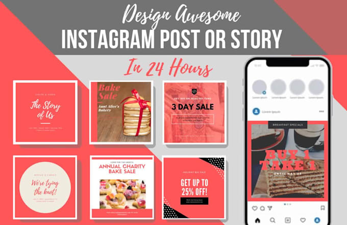 create eye catching instagram graphics for posts and stories