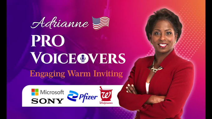record a professional american female voice over