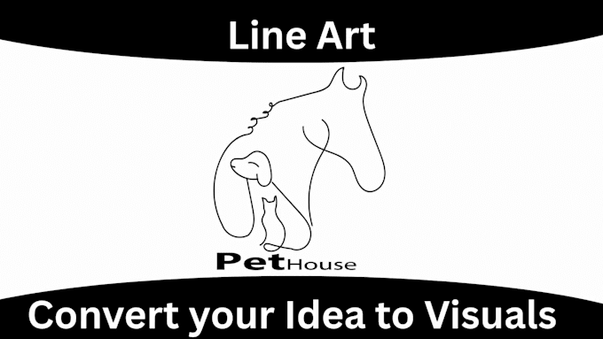 line art logo design and hand draw art work with a corporate flat unique concept