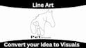line art logo design and hand draw art work with a corporate flat unique concept