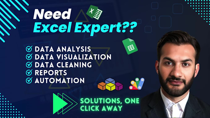 do excel data analysis, data entry, data cleaning and data visualization